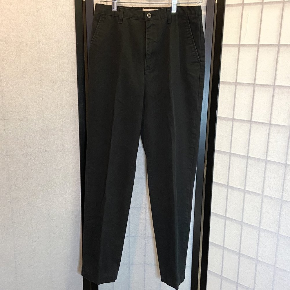 Cherokee High Rise Black Straight Leg Slimming Pants Flat Front Trousers 6